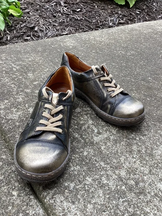 V‎ Italia Genuine Leather Bronze Metallic Comfort Walking Shoes EU 39 US 8.5