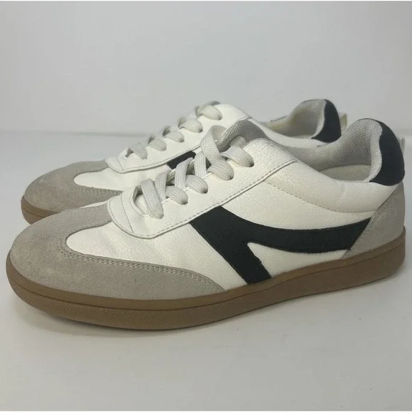 Primark White Contrast Panel Low Top Trainers Sneakers Kids Size 3 Women's‎ Sz 4