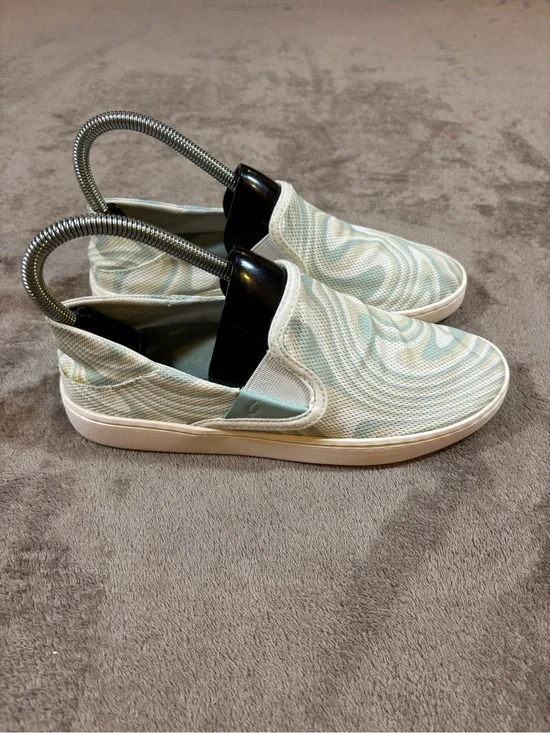 OluKai Pehuea Slip-On Sneakers in Light Blue Swirl Womens 6