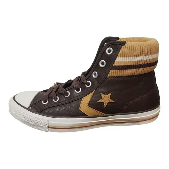 Converse Star Player Cuff Rib Mid Sneakers in‎ Choco - Size M/4.5 W/6.5