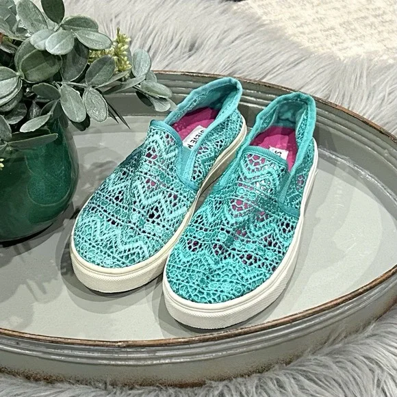 Steve Madden Girls‎ Jfinalem Knit Sneakers Turquoise Fabric Youth Size 13**