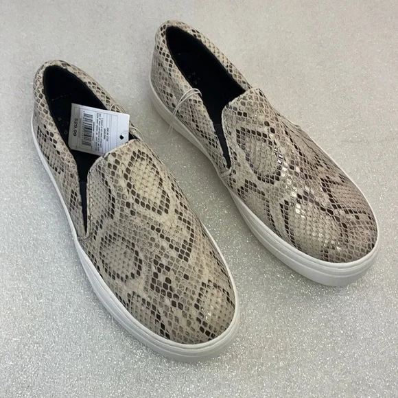 Bibi Faux Leather snakeskin Platform Sneakers Shoe Gray Size 8 NWT new