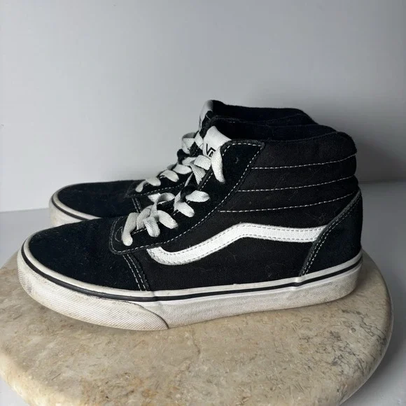 Vans Off The Wall High Top Shoes  Black/White Old Skool 500714 Youth‎ SZ 4.0