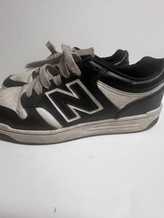 New Balance 480 Youth Size 7Y Black White Sneakers GSB480BW Basketball Shoes