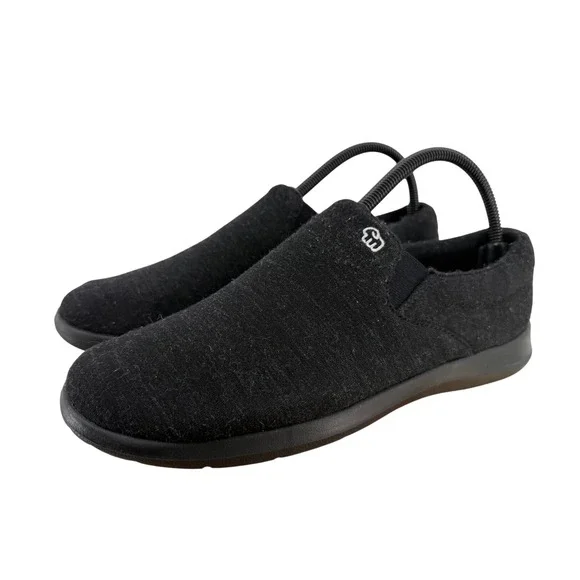 Merinos Women Black Wool Slip On Sneakers Comfort Walking‎ Shoes Size 9 EU 39.5