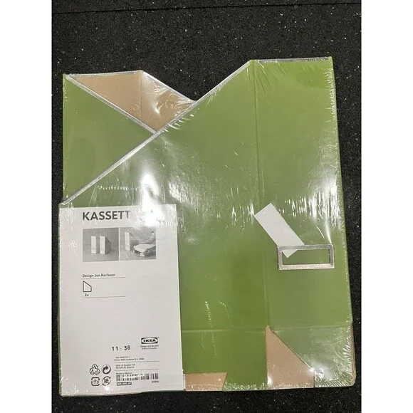 1 package IKEA Kassett Design Jon Karlsson Box Green magazine file new 2 pack