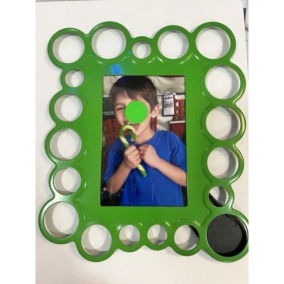 Olsbo Ola Wihlborg IKEA Green Modern 8x10 holds 4 x 6 Picture Frame bubbles dots