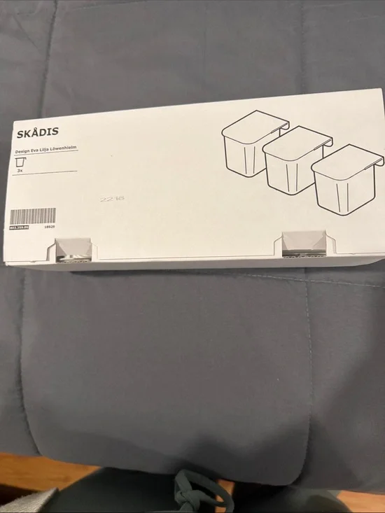 SKÅDIS Wall Storage Bins - White (Set of 3)