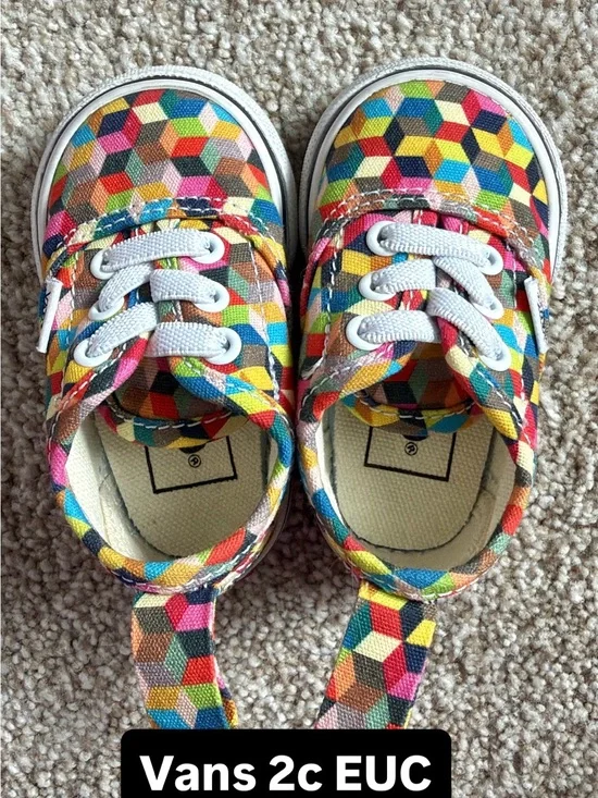 Baby Vans Rainbow Multicolor Geometric 3d check