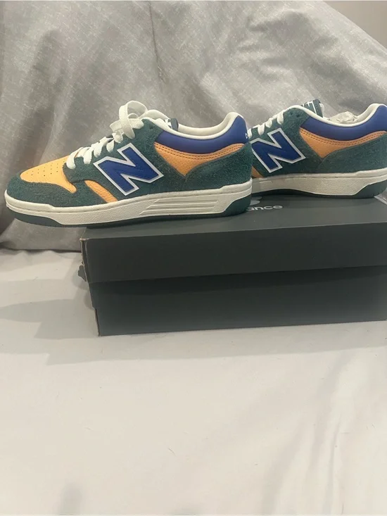 New Balance Kids Sneakers in Teal, Blue, and Yellow