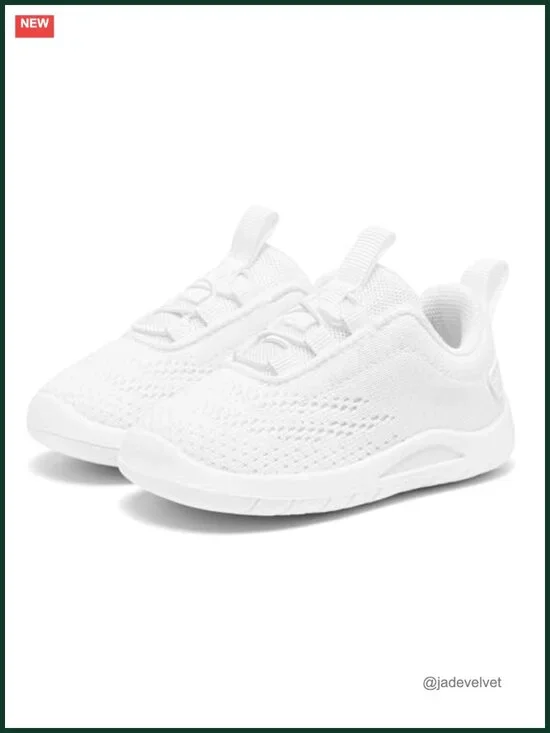 Toddler Slip On Sneakers Non-Slip Breathable Mesh Lace-Up Athletic Walking Shoes