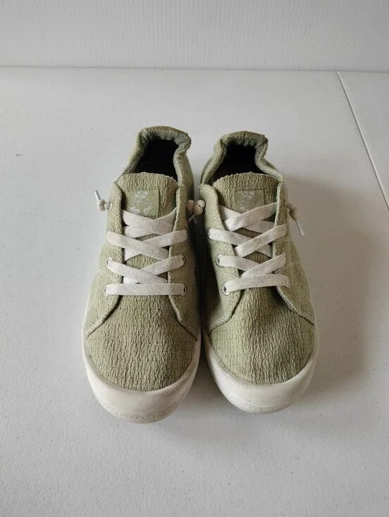 Roxy Bayshore Slip On Sage Green Sneakers 8.5 Comfort Vacation Beachy Travel