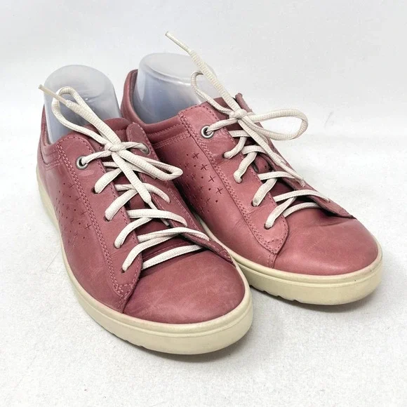 ECCO Womens Size 41‎ / 10 US Rose Pink Leather Lace Up Sneakers Indie Boho Chic