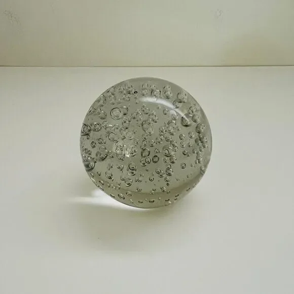 IKEA MAKTA Clear Glass Sphere Controlled Ball Bubble Paperweight