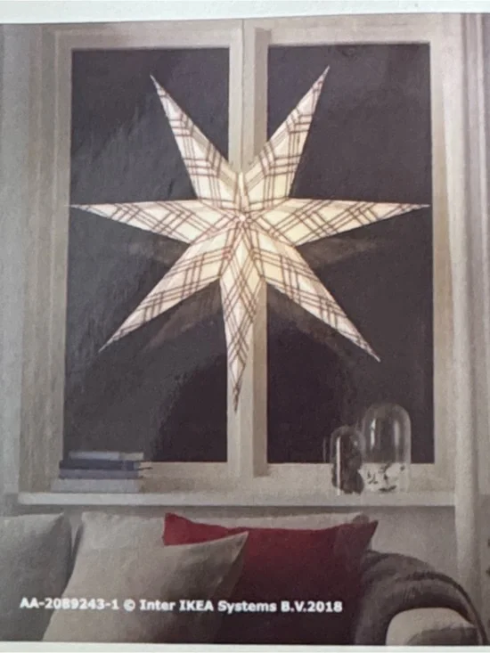 IKEA STRALA Star Paper Lantern - White Red and Gold. 🆕