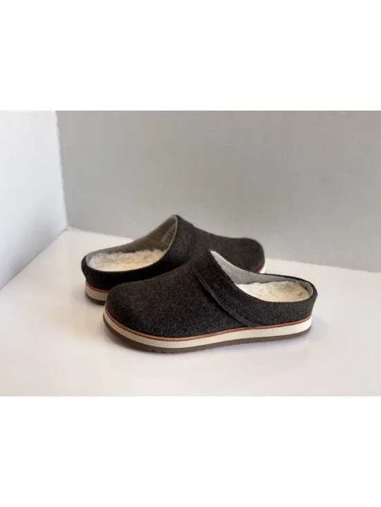 Merrell Juno Wool Clogs Slip On Women's Size 5.5 Gray Wool Faux Fur Lining Comfy