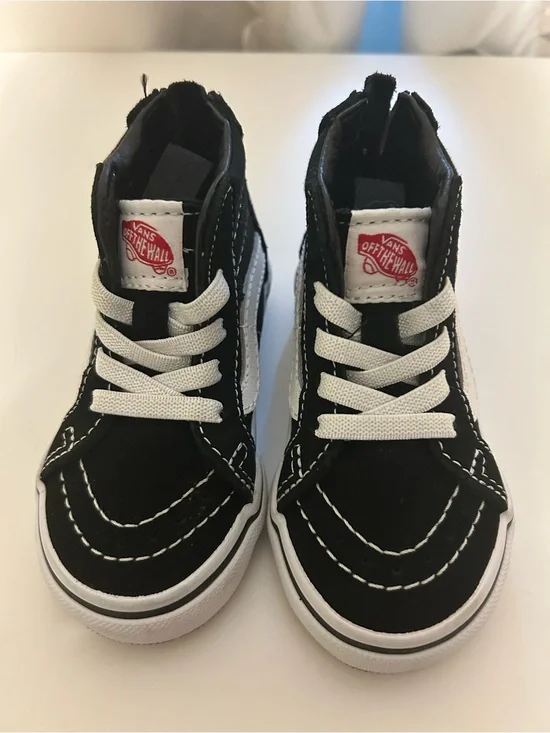 Vans Toddler Black and White High-Top Sneakers