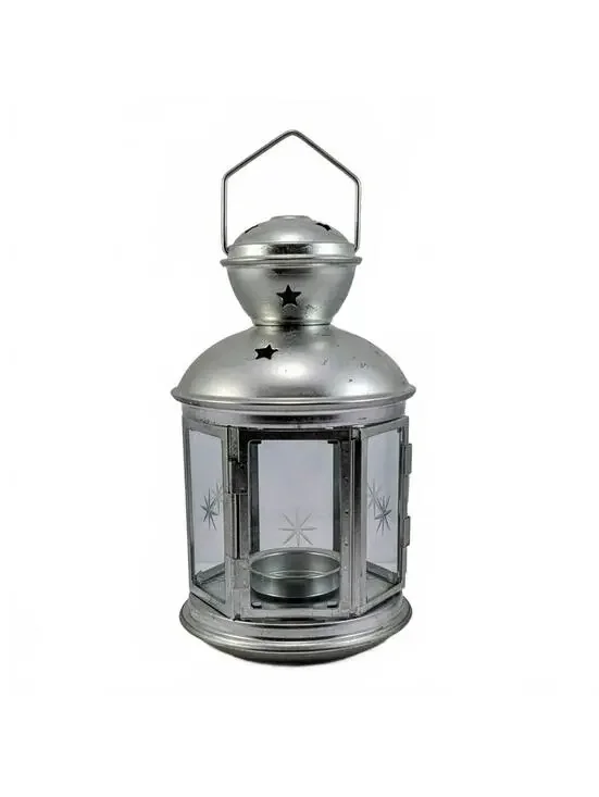Ikea Silver Metal Tealight Lantern 8.5