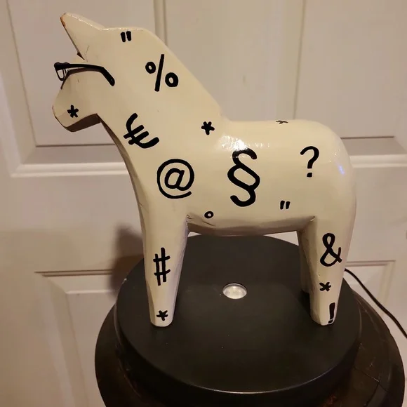 Dala IKEA White Wooden Horse Vintage