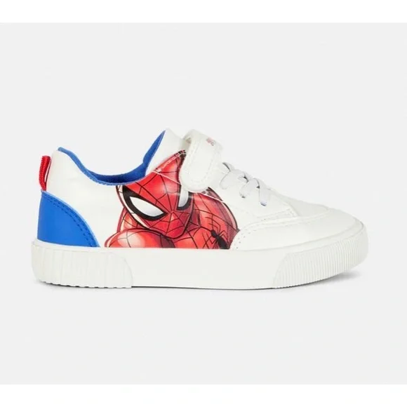 Marvel Spider-Man White Red & Blue Hook & Loop Closure Sneakers Toddler Size 6