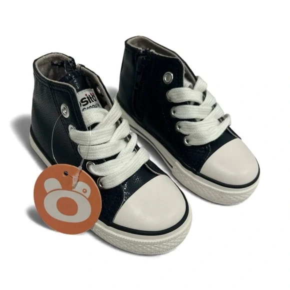 Conquitos Kids Blue and White High-Top Sneakers (made in Spain)