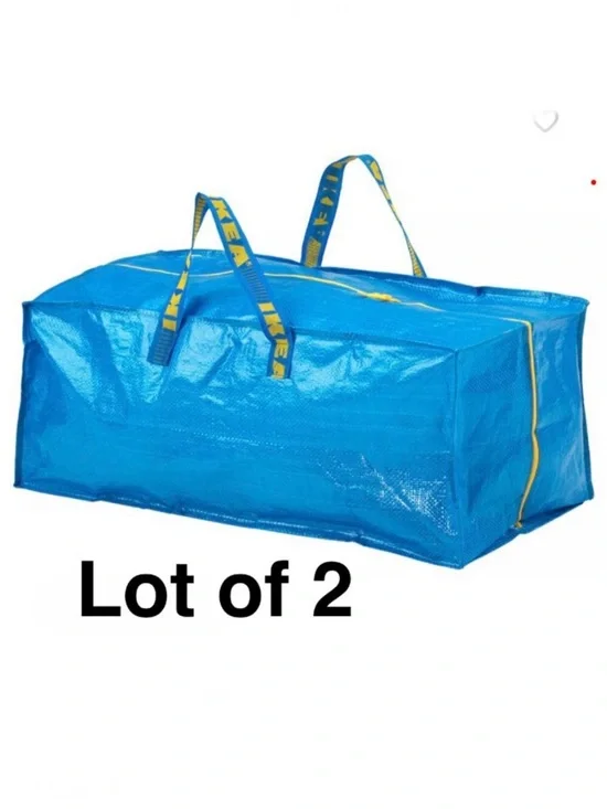 IKEA Bright Blue Tote Bag with Yellow Accents