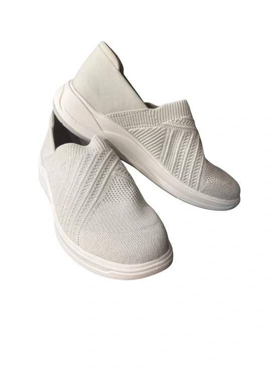 Bzees Women's Knit Slip-On Sneakers - White