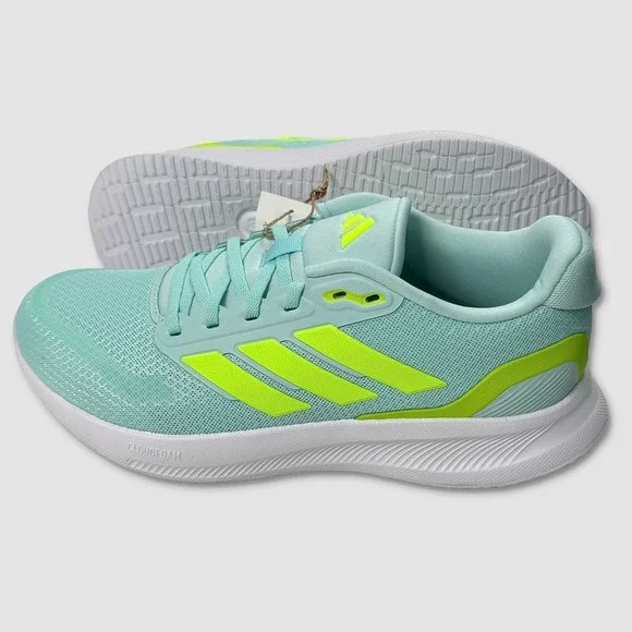 Adidas RunFalcon 5 Shoes - NEW Womens 7.5 Flash Aqua / Lucid‎ Lemon  - #49293-OF