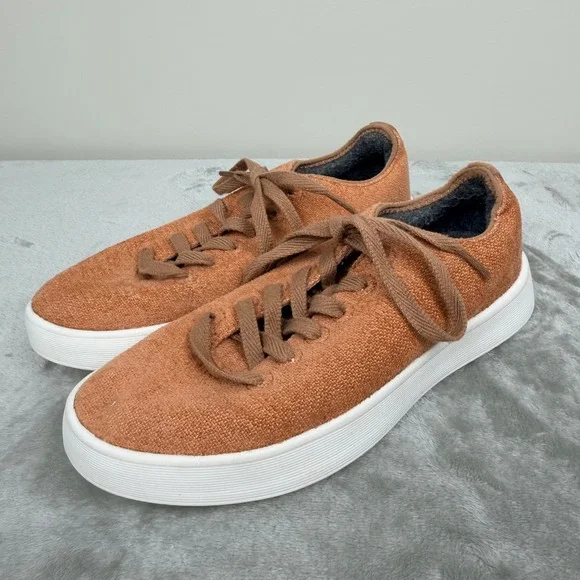 Allbirds Cruiser Velvet Women's 6.5 Sneakers Rust Orange‎ Low Top Lace Up Shoes