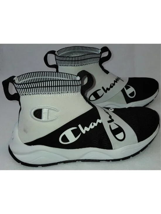 Champion Rally Crossover High-Top Slip-on Sneakers Black/White Size 7Y