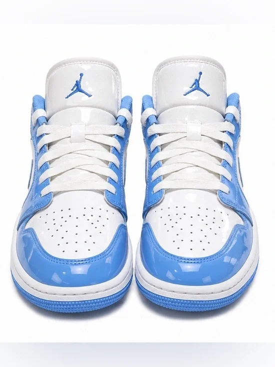 Air Jordan 1 Low Patent University Blue GS 6Y White Blue Sneakers