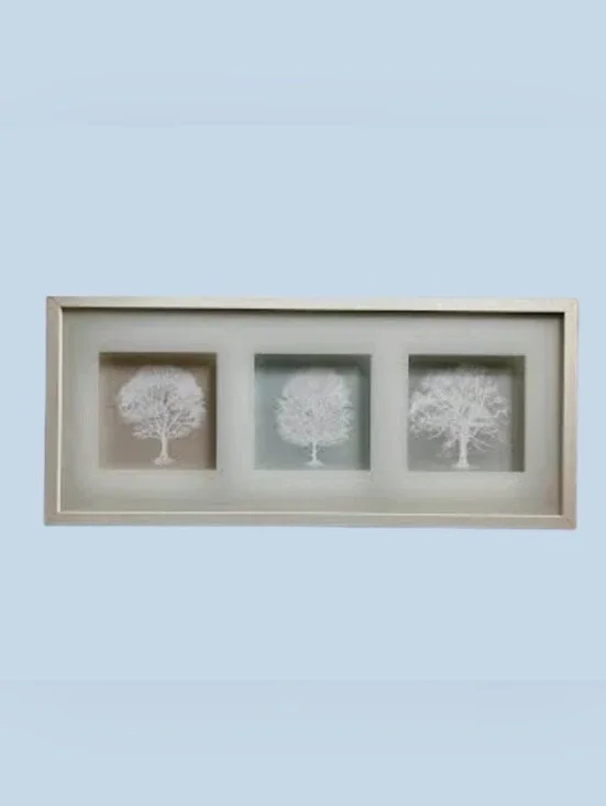 NWOT IKEA Trees Art 3D Shadow Box Wood Framed White Nature  Elegance 28