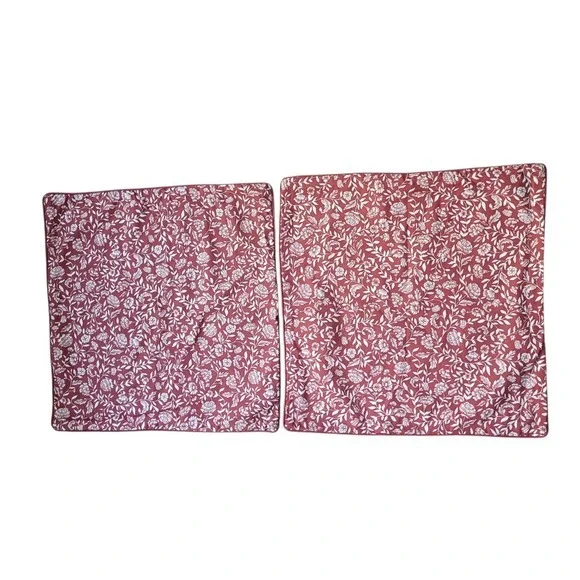 Ikea Evalouise Pillow Cover Red Rust/White Floral 20