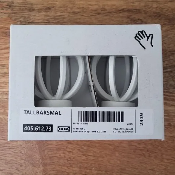 Ikea TALLBARSMAL 405.612.73 White Finials Curtains Decorative