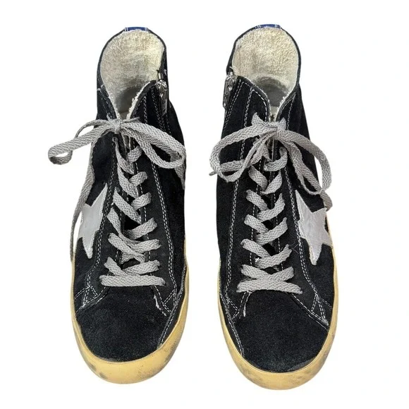 Golden Goose Francy Black Suede‎ High Top Sneakers Size 38 (US 7.5)