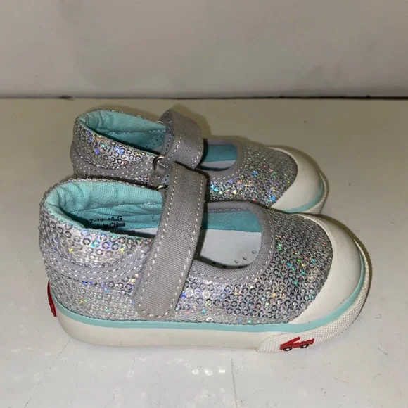 See Kai Run, Marie Sneakers for Kids, Silver Sequins, Toddler 5
