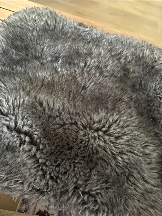 IKEA MÄTARGLY gray furry pillow covers x2