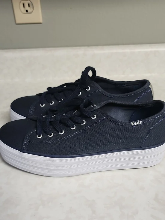 Keds Triple up Canvas Metallic Platform Sneakers womens 8 number 1136