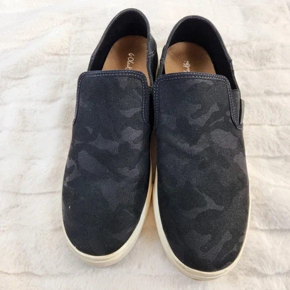 OluKai Pehuea Li Slip On Sneakers Black Camo Print Womens‎ Size 11 Shoes EU 41