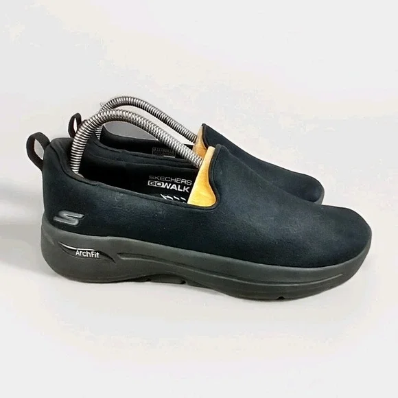 Skechers‎ GoWalk Arch Fit Black Slip On Walking Shoes 124411 Womens 9