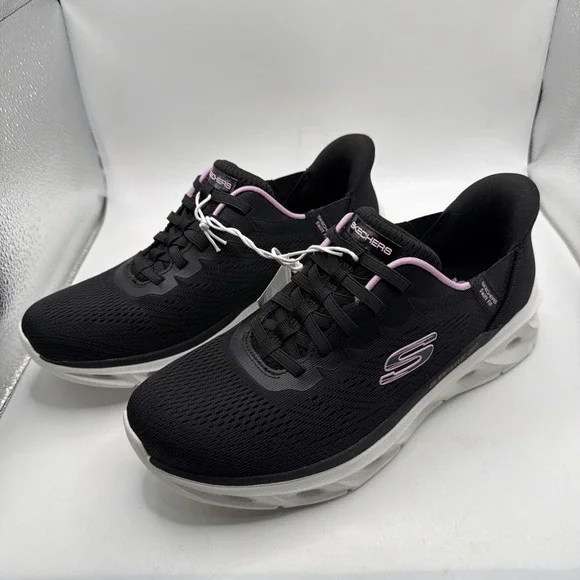 SKECHERS Hands Free‎ Swift Fit Mesh Sneakers Black Pink Lace Up. Size 7