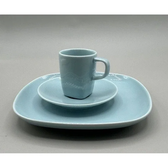 Ikea 365 Susan Pryke Turquoise Color espresso cups ONE CUP/SAUCER & SALAD PLATE‎