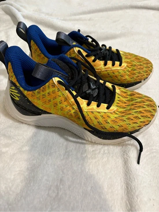 Under Armour Blue and Yellow Kids' Athletic Shoe