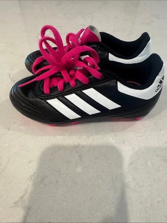 adidas Kids Black & Pink Soccer Cleats Size 10