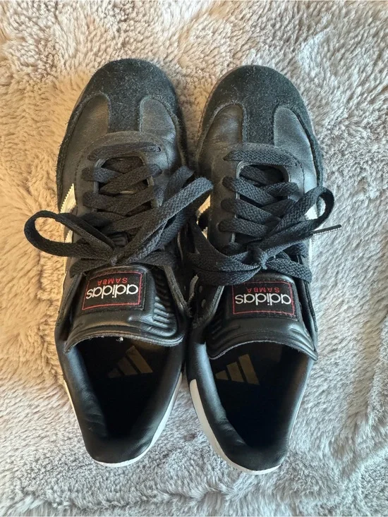 adidas Samba Black with White Stripe Sneakers