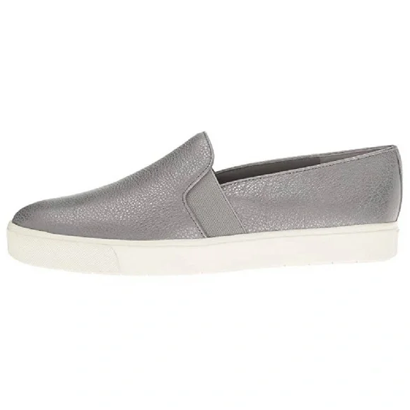 VINCE Blair 12 Gunmetal Leather Slip On Sneakers