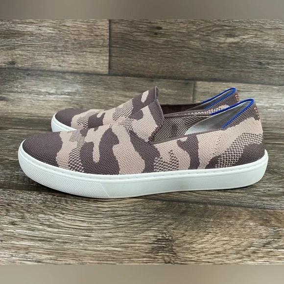 Rothys Knit Slip On The‎ Sneaker Taupe Camo Sz 8.5