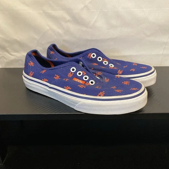 VANS x NY Mets Authentic Shoes  Navy/orange BASEBALL Size‎ Youth 3