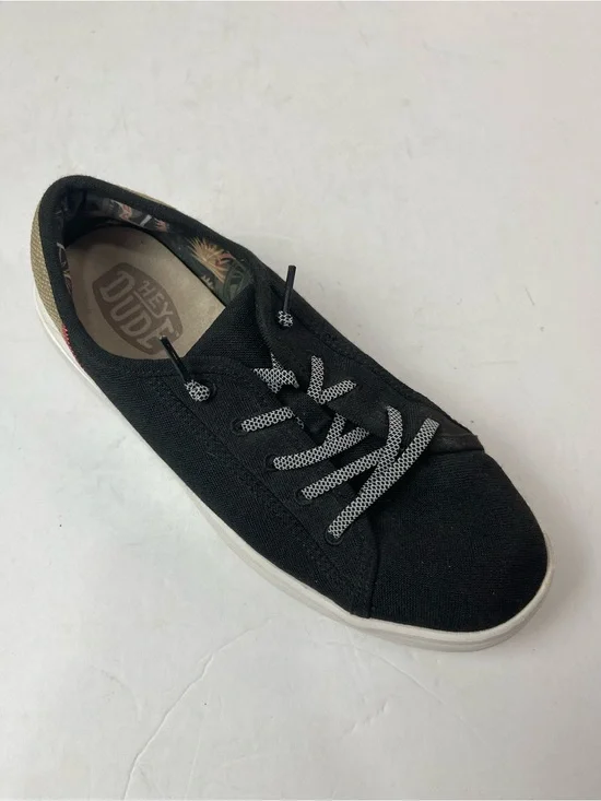 Hey Dude Cody Craft‎ Womens Shoes Sneakers Size 9 Black White Slip On Casual