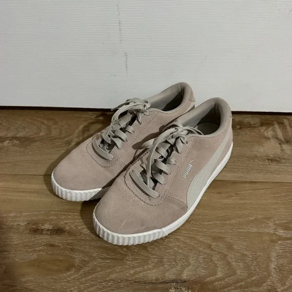 Puma Carina Slim Suede Rosewater Pink Sneakers Womens 8.5